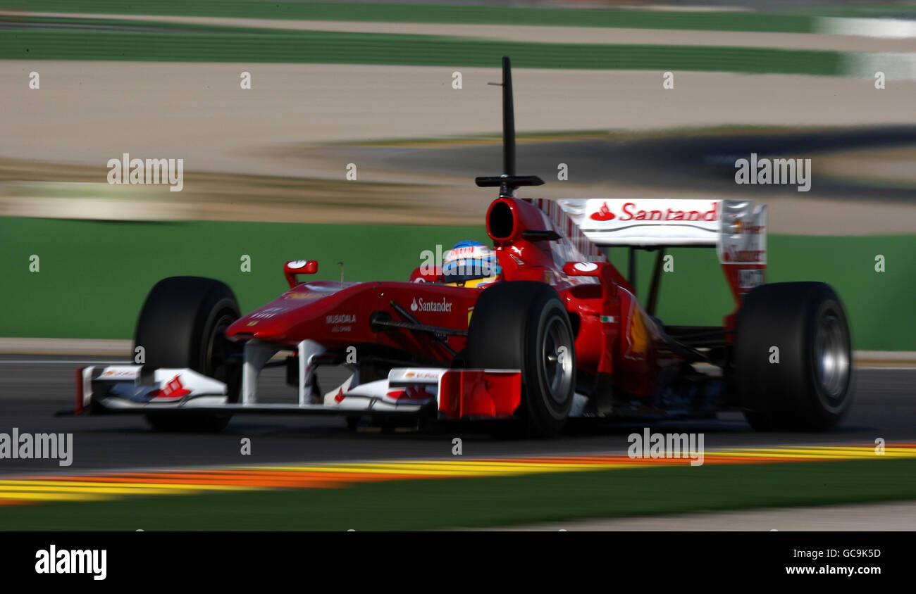 Fernando Alonso tests the new Ferrari during the Formula One Testing ...