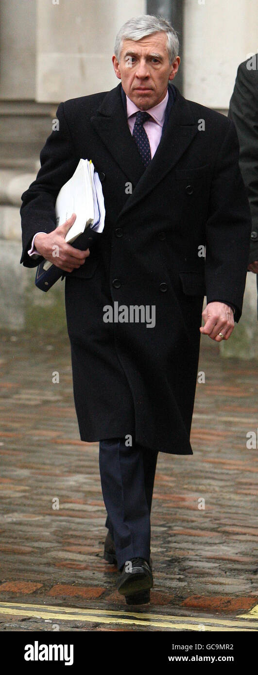 Justice Secretary Jack Straw arrives to give evidence at a hearing of