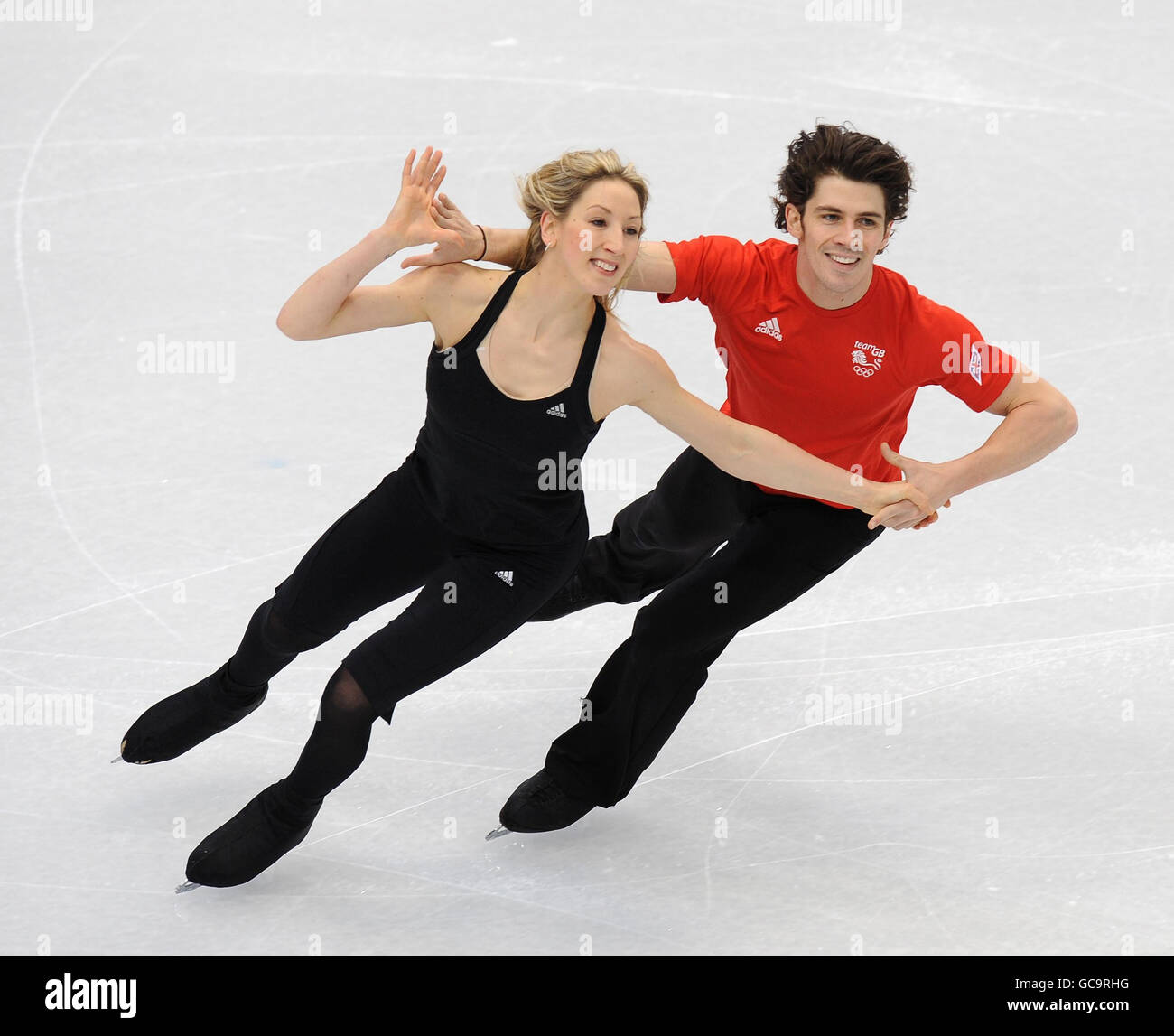 Great Britain's Sinead and John Kerr during their practice session at
