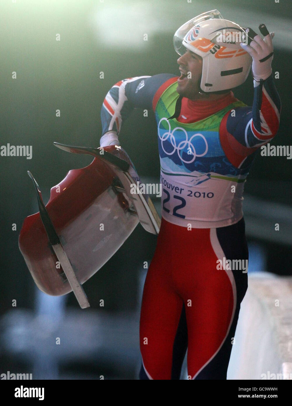Great Britain's Adam Rosen celebrates finishing his fourth run in the ...