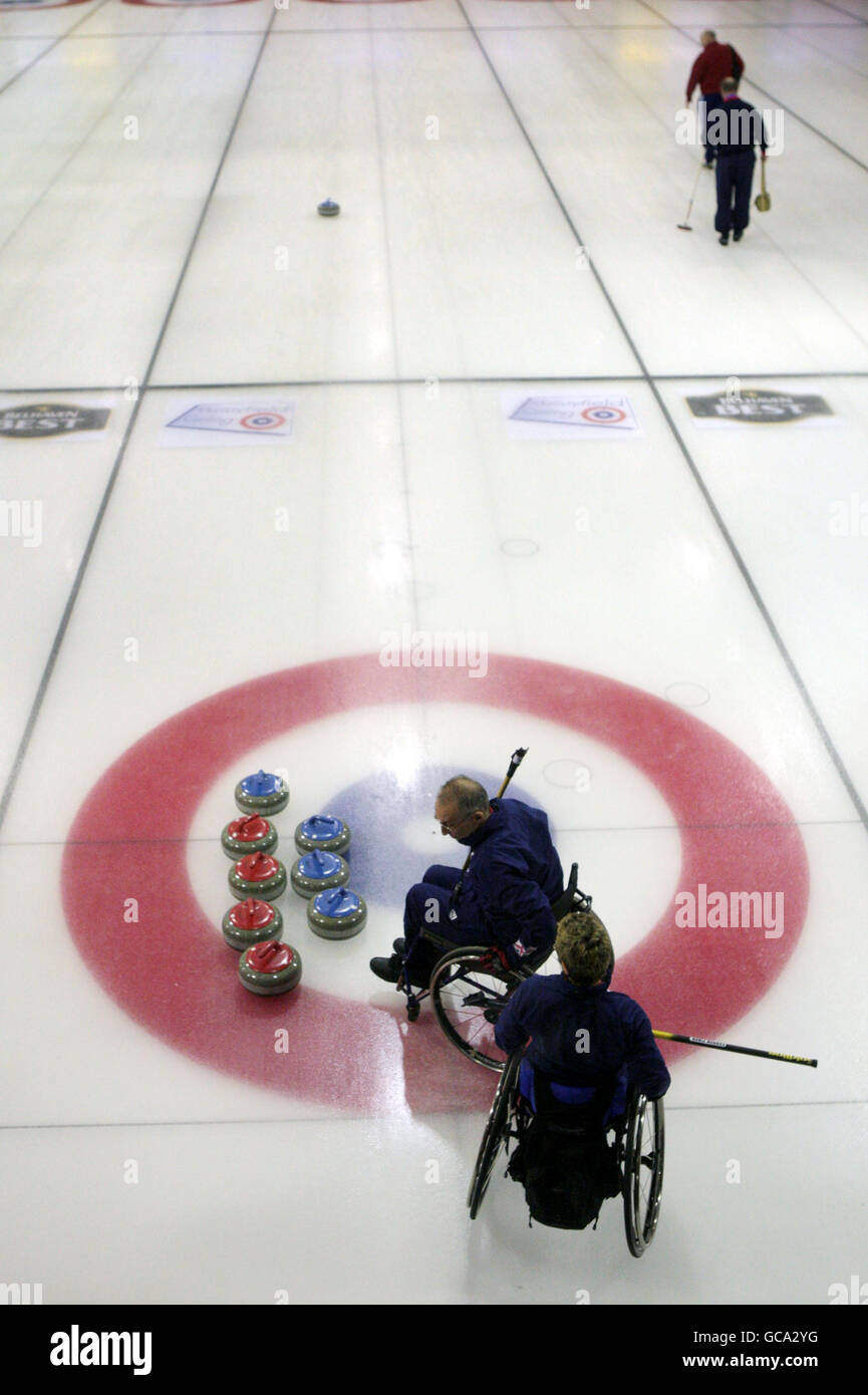 A wheelchair curling demonstration by the ParalympicsGB curling team at