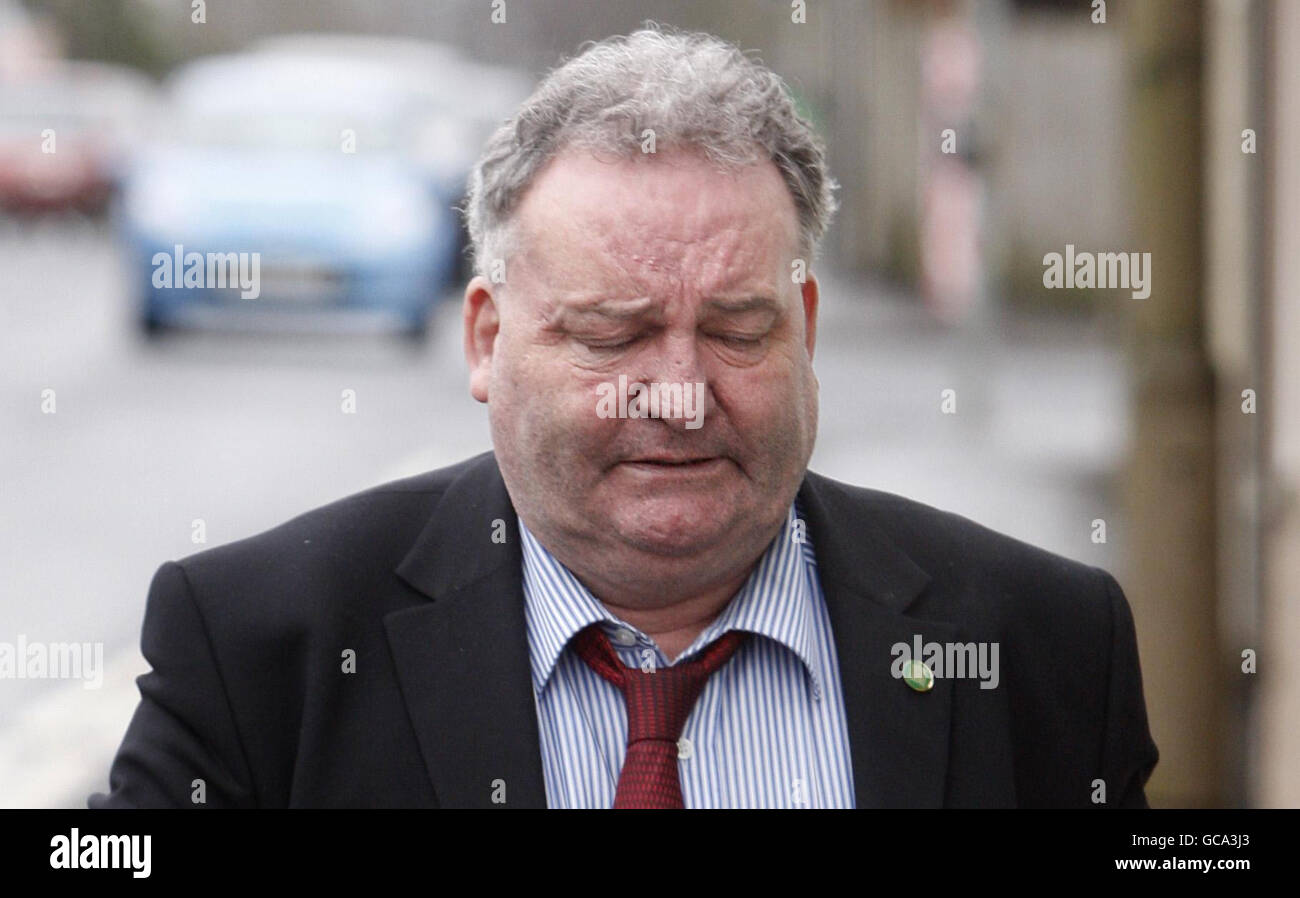 Jim Devine, who was suspended from the Labour party today, arrives at