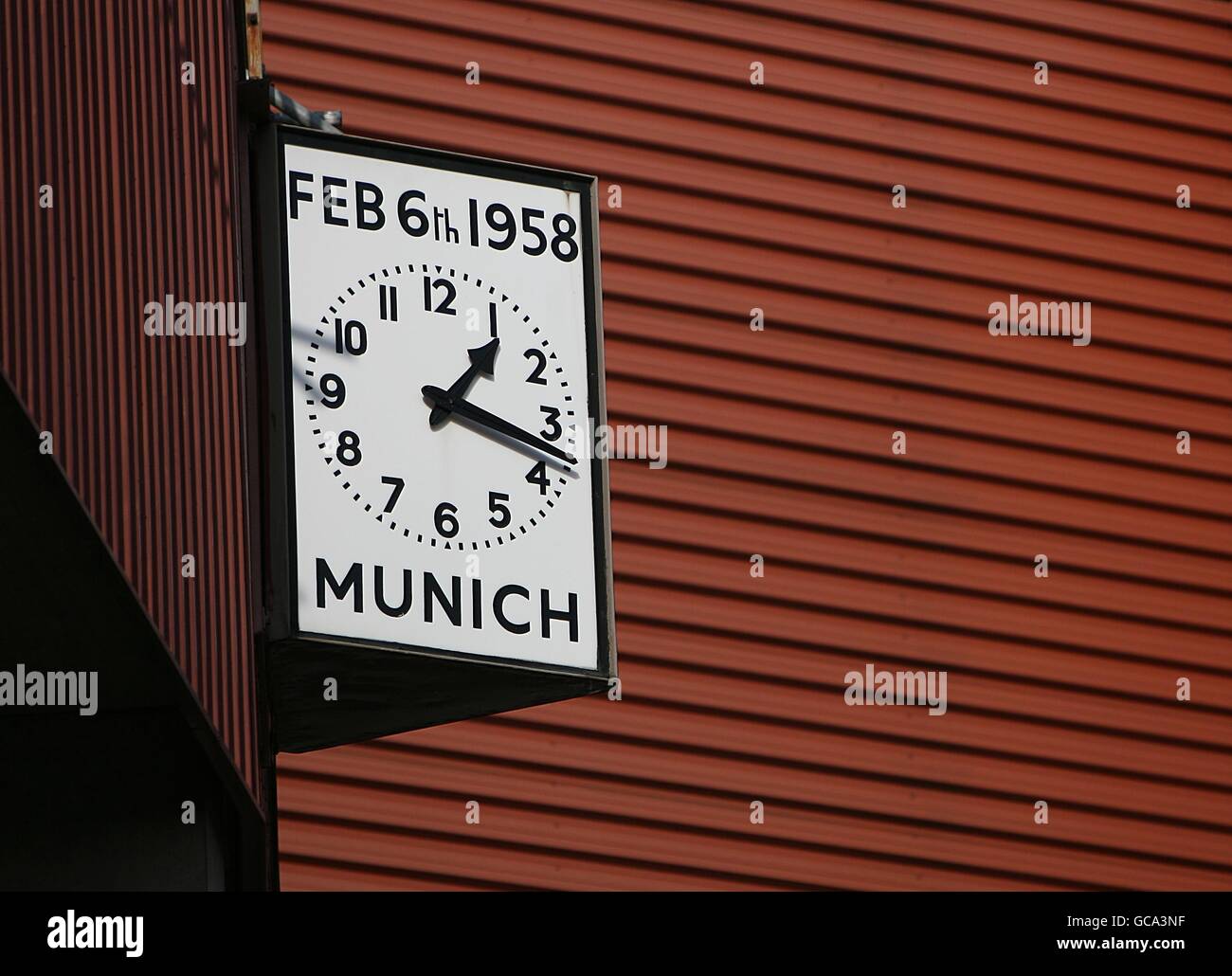 Soccer - Barclays Premier League - Manchester United v Portsmouth - Old Trafford. General view of the Munich Clock at Old Trafford Stock Photo