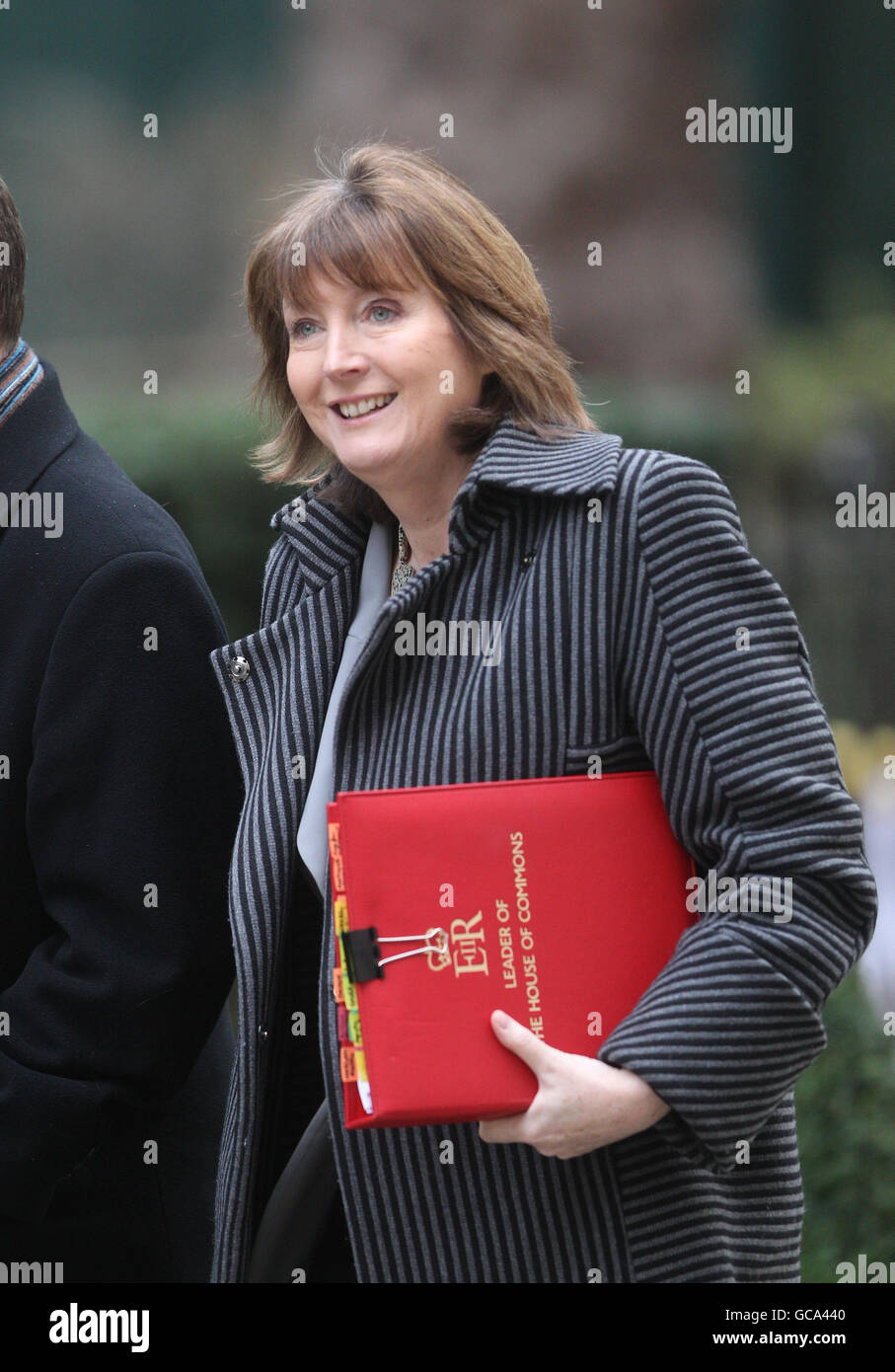 Leader of the House of Commons Harriet Harman arrives for a cabinet meeting in Downing Street, London. Stock Photo