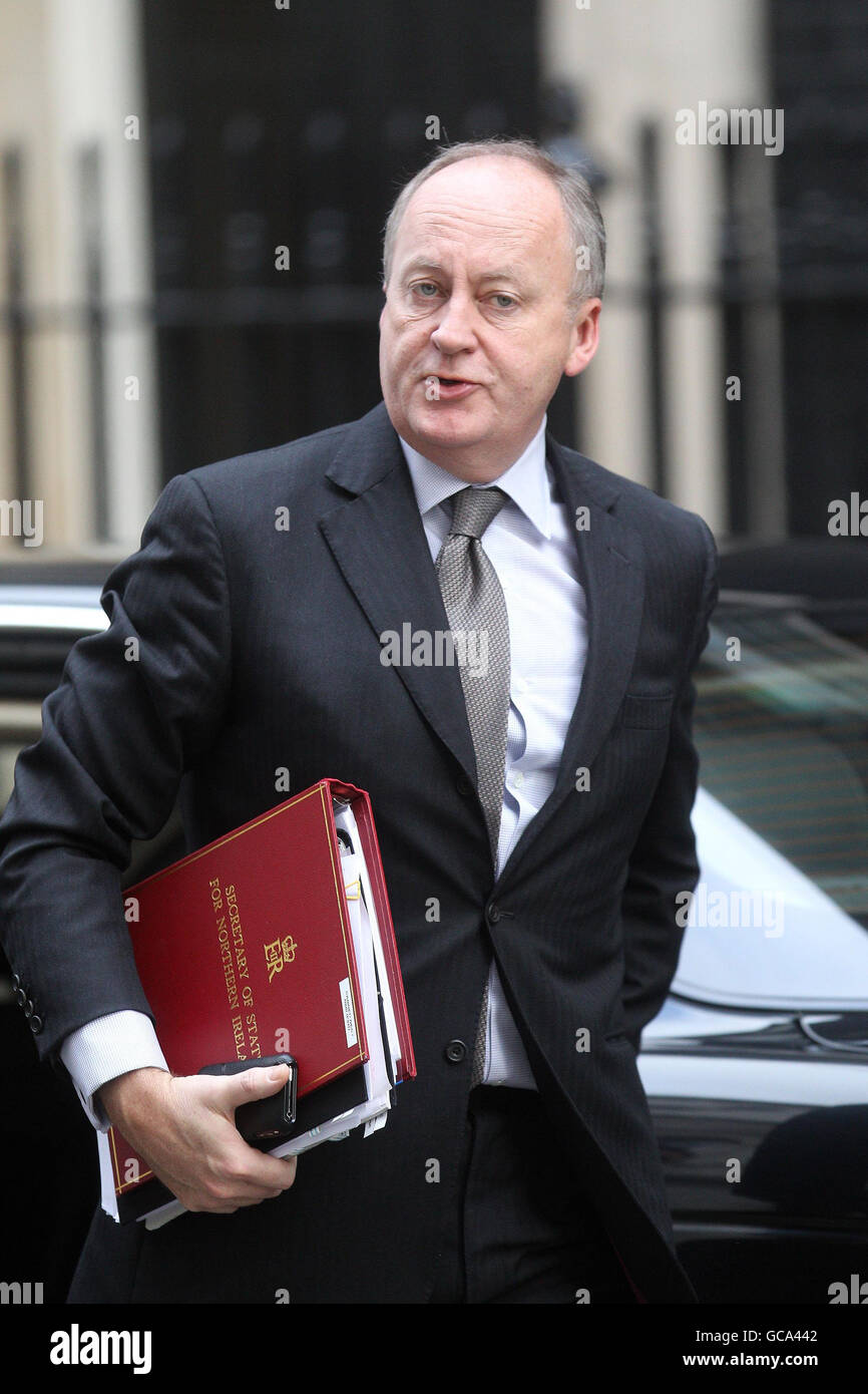 Northern Ireland Secretary Shaun Woodward arrives for a meeting