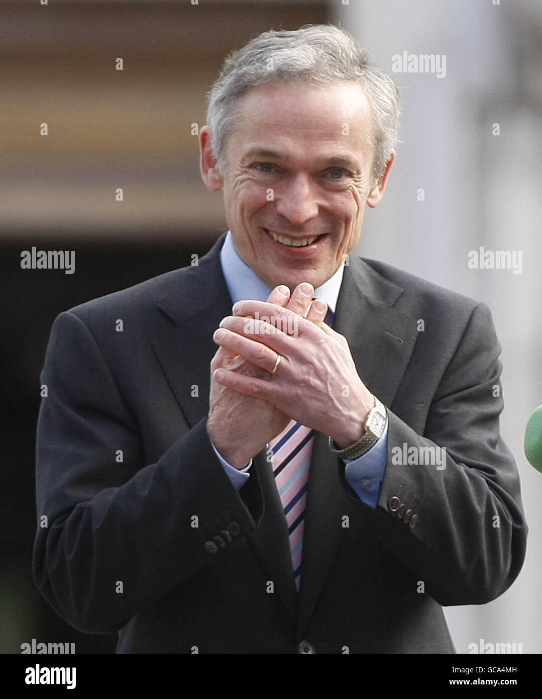 Fine Gael Deputy Leader Richard Bruton following a party front bench meeting at Leinster House in Dublin after the dramatic resignation of journalist-turned-politician George Lee. Stock Photo