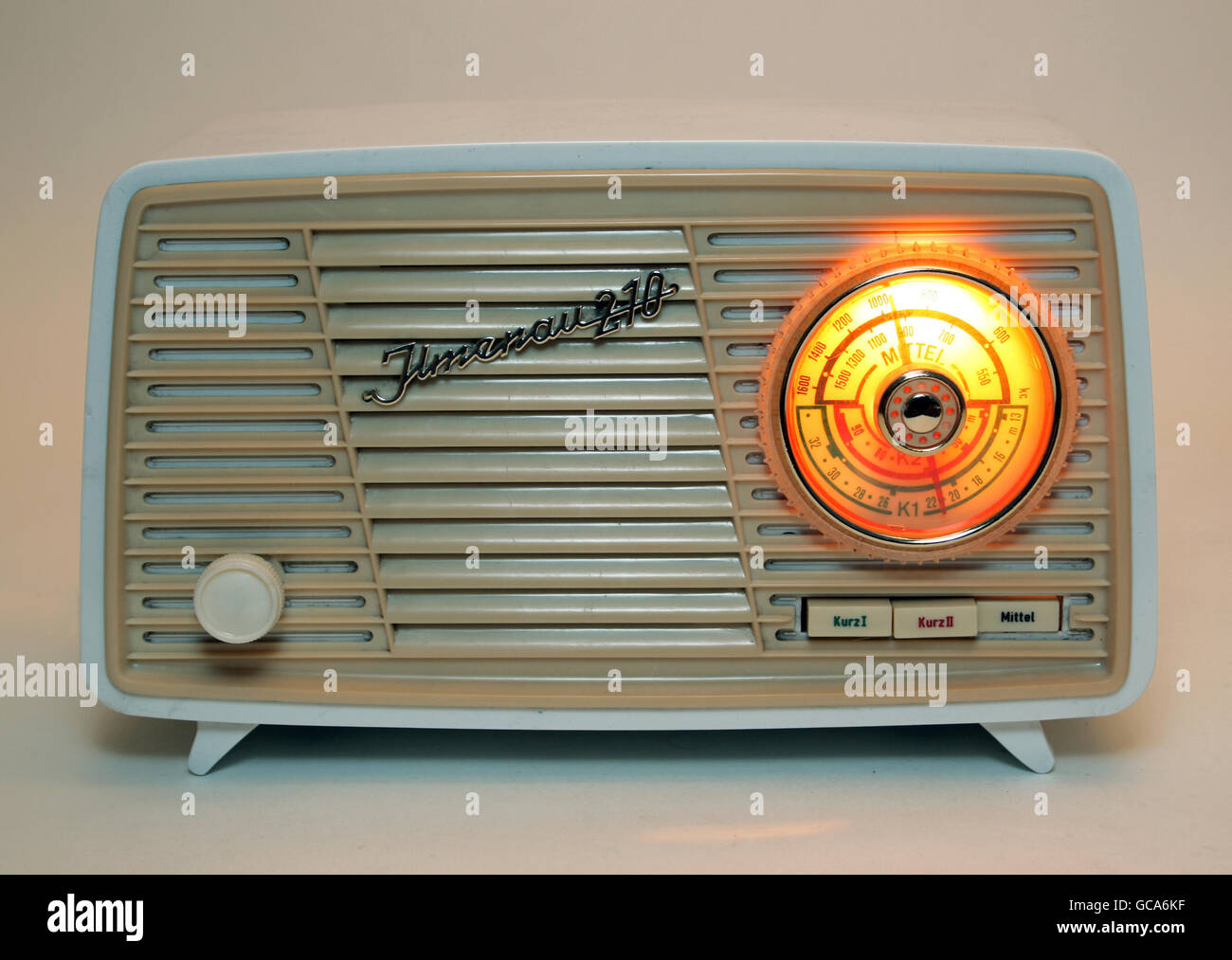 broadcast, radio, radio sets, "Kleinstsuper Ilmenau 210 - 64/72 W", made by  VEB Stern-Radio Sonneberg, GDR, 1959, Additional-Rights-Clearences-Not  Available Stock Photo - Alamy