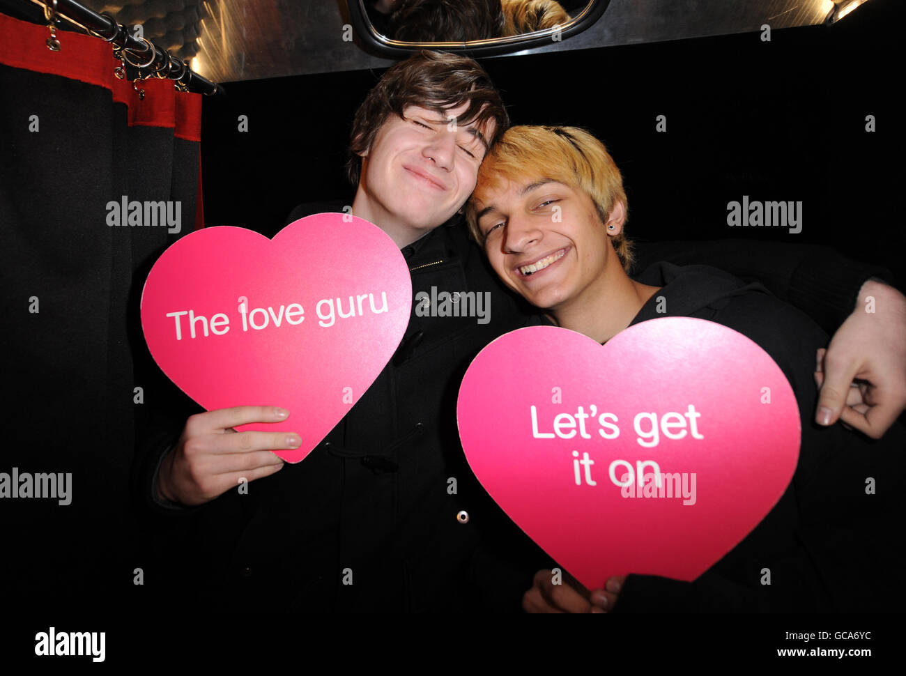 HMV Valentines Love Shack photo booth Stock Photo