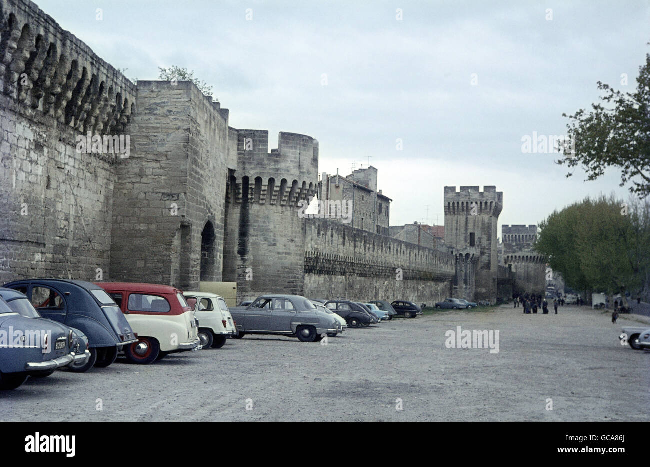 geography / travel, France, Avignon, pope palace (seat of the popes 1309 - 1376), exterior view, 1960s, Additional-Rights-Clearences-Not Available Stock Photo