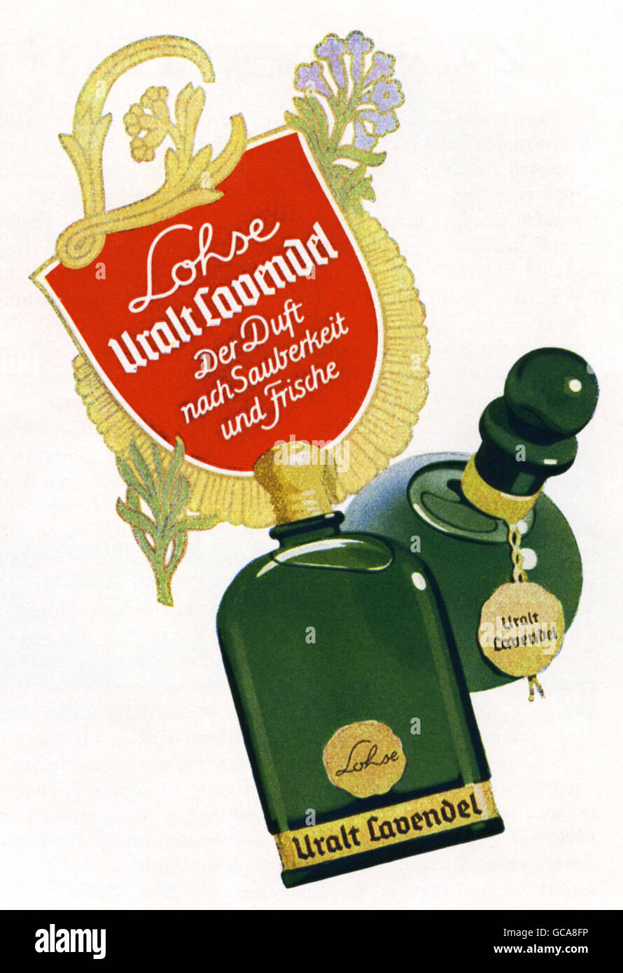 advertising, cosmetics, perfume, Lohse Uralt Lavendel, advert, Germany, 1942, Additional-Rights-Clearences-Not Available Stock Photo
