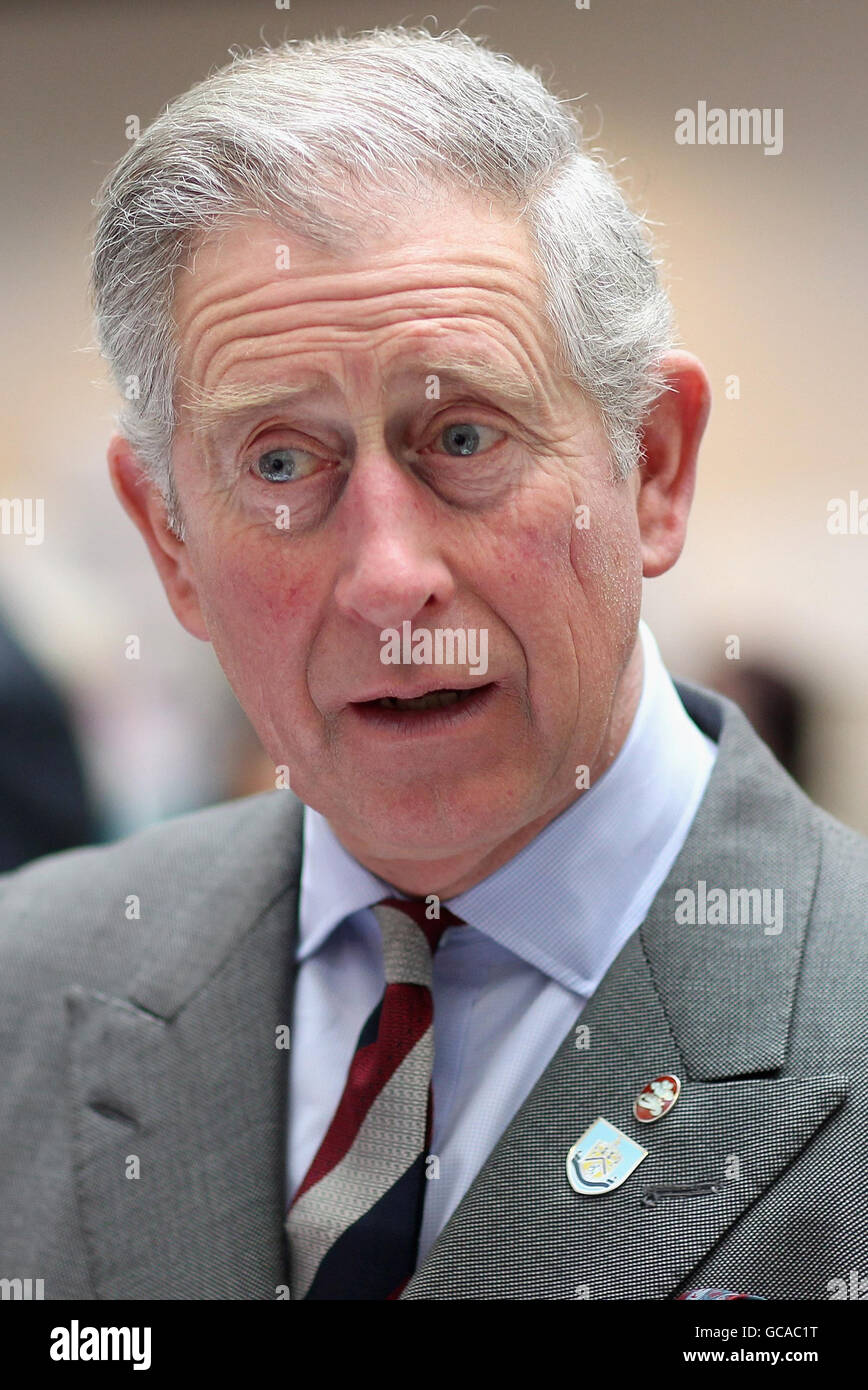 The Prince of Wales visits Burnley College / University of Central Lancashire Campus in Burnley, Lancashire. Stock Photo