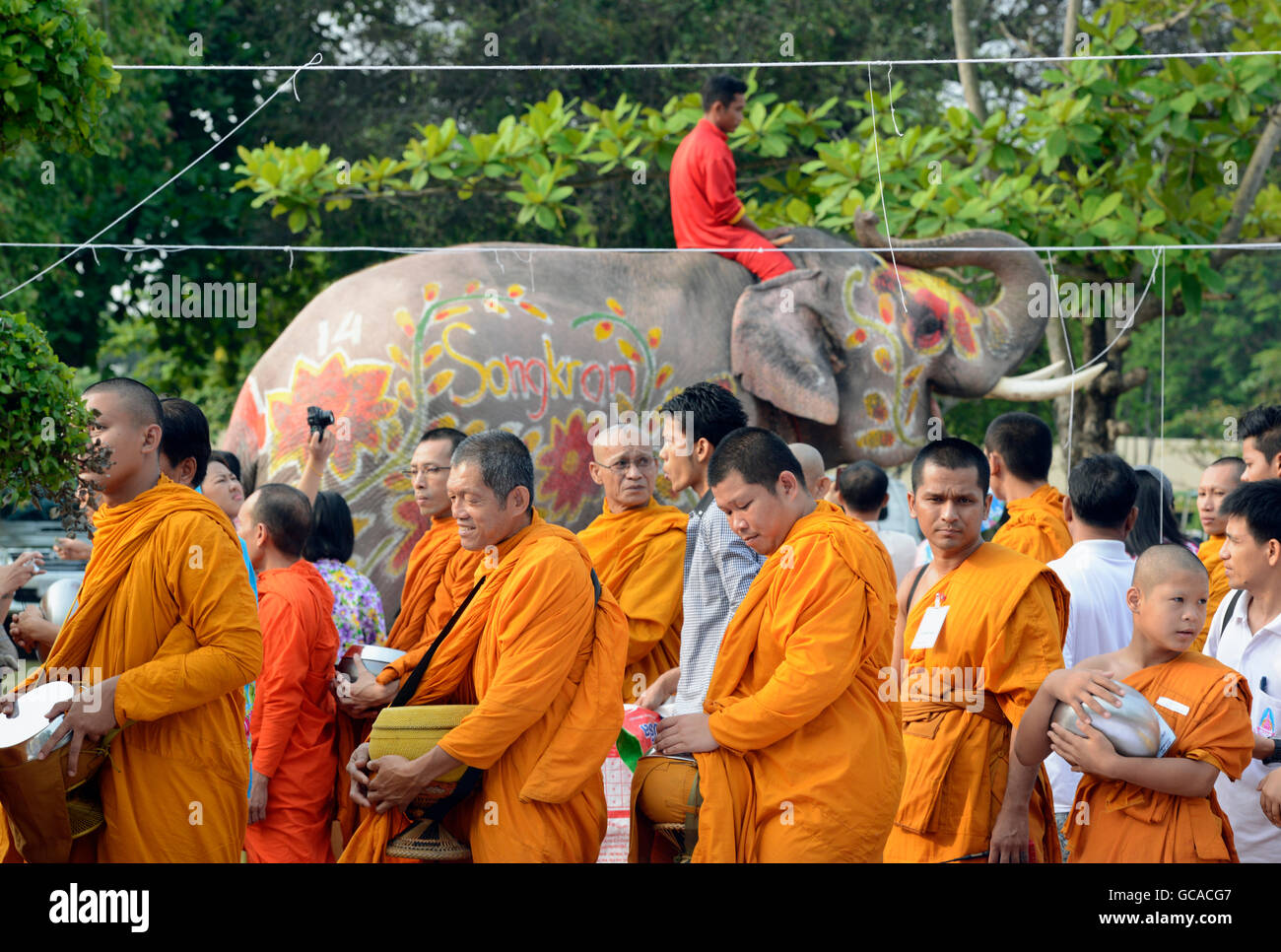 The Thai New Year or Songkran Festival or Water festival in the city of