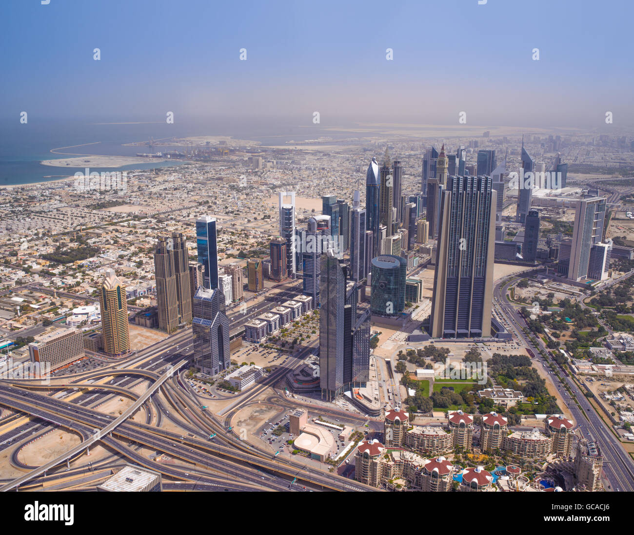 Aerial view of the Jumeirah area of Dubai, Uniated Arab Emirates Stock ...