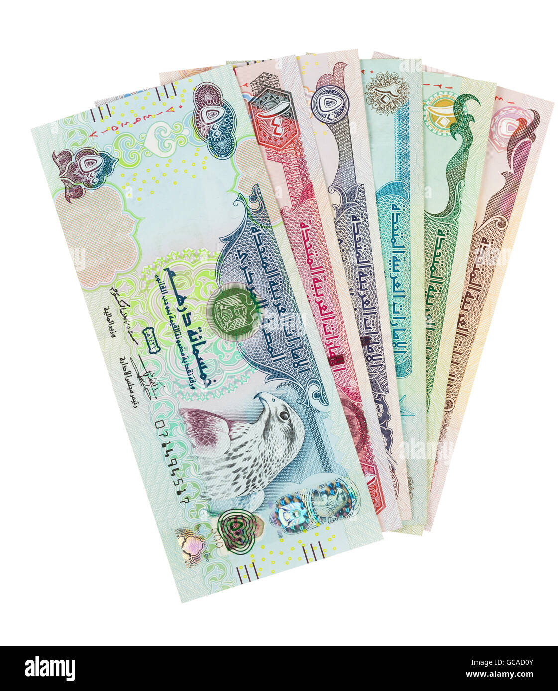 United Arab Emirates banknotes in various denominations Stock Photo