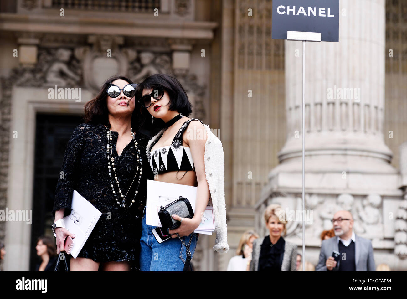 Outside Chanel - Paris Fashion Week Haute Couture A/W 2016-2017 Stock Photo