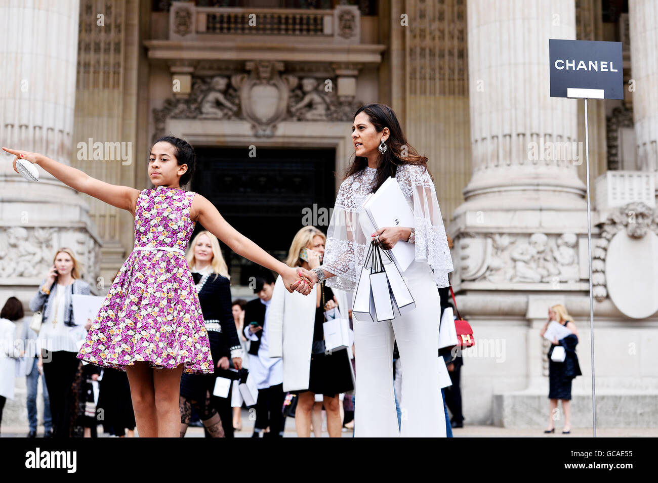 Outside Chanel - Paris Fashion Week Haute Couture A/W 2016-2017 Stock Photo
