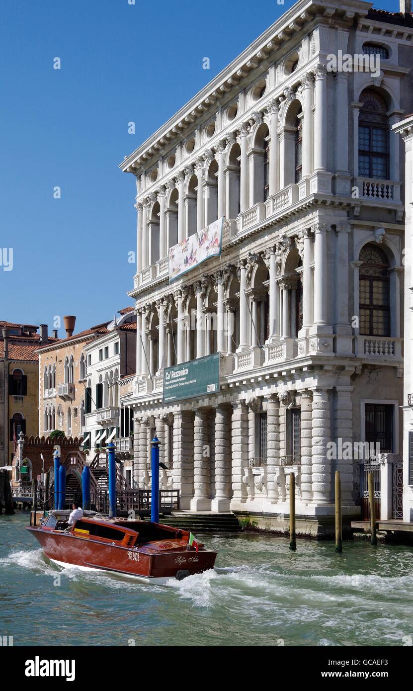 Venice, Italy, Ca' Rezzonico, Grand Canal Stock Photo
