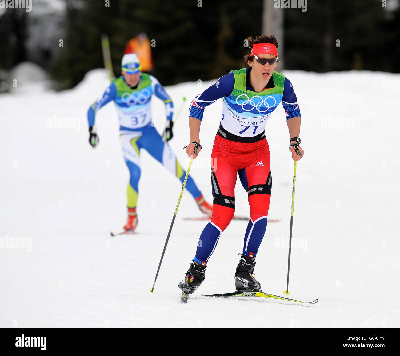 Great Britain's Andrew Young in action in the Men's 15km Free Cross Country  Skiing at Whistler Olympic Park, Whistler, Canada Stock Photo - Alamy