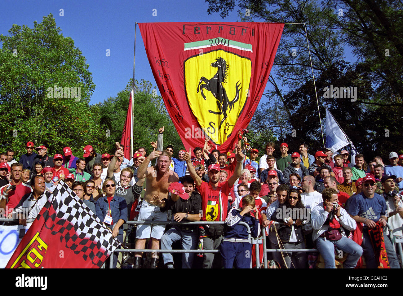 Formula One Motor Racing - Italian Grand Prix - Monza. Ferrari fans in the stands Stock Photo