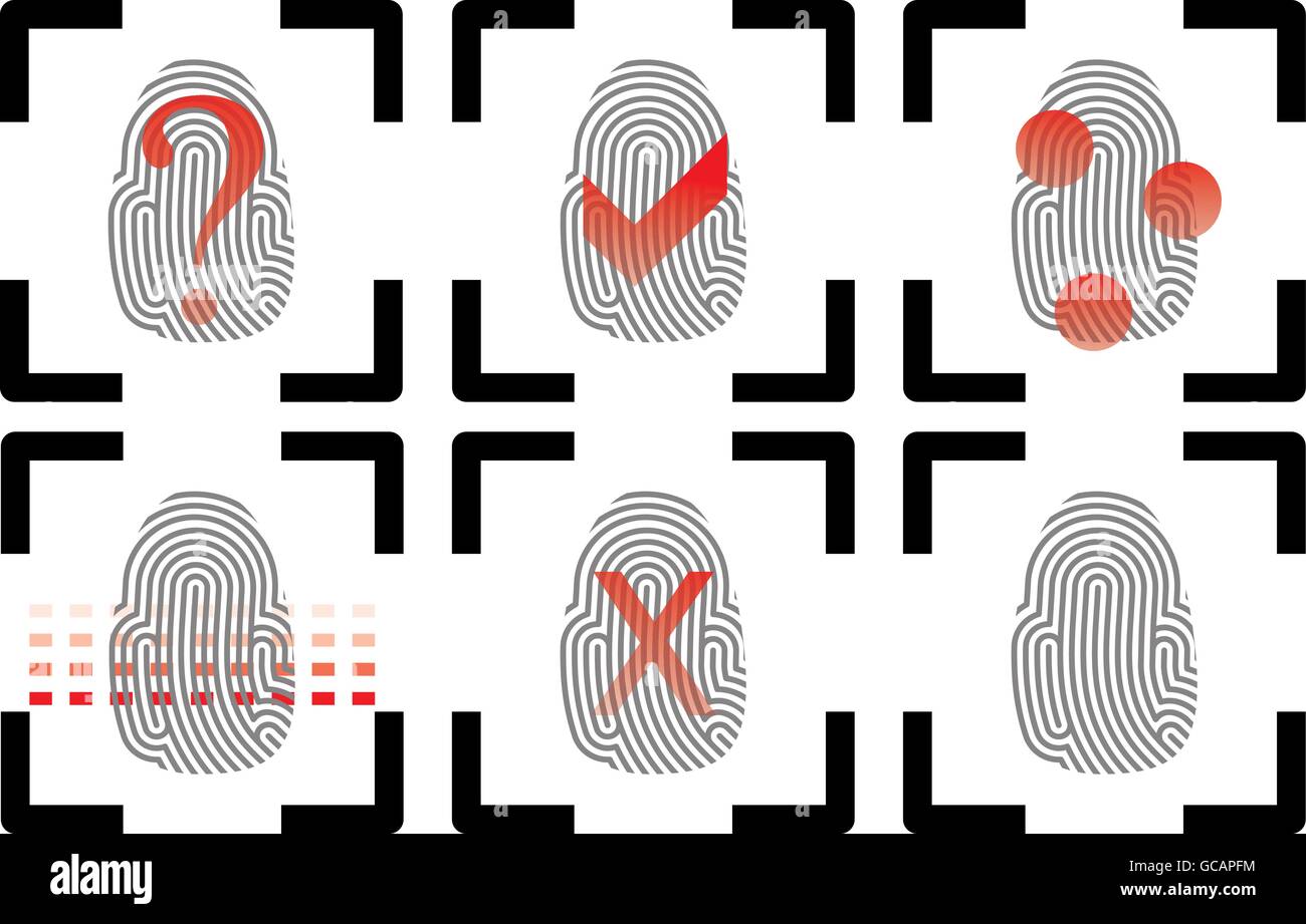 Fingerprint icons. Vector Illustrator eps 10. Stock Vector