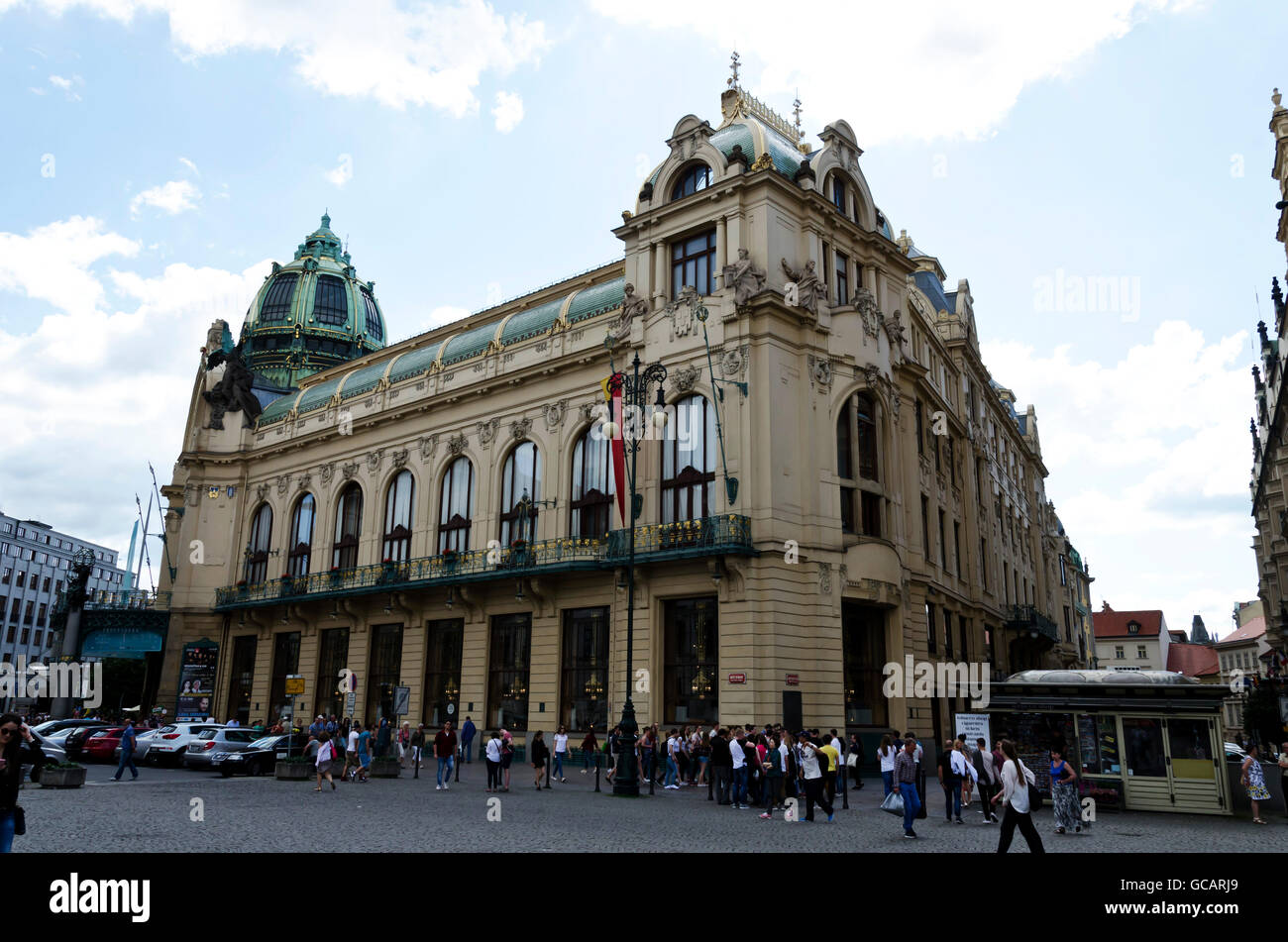 Ornate concert hall in the centre of Prague (Praha) in the Czech Republic. Stock Photo