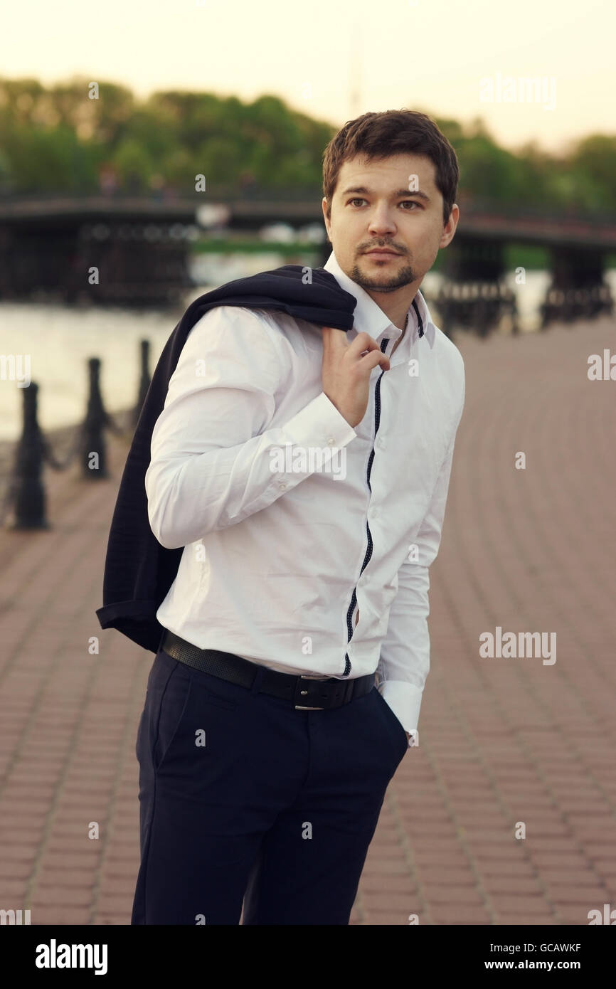 handsome man outdoor portrait Stock Photo - Alamy