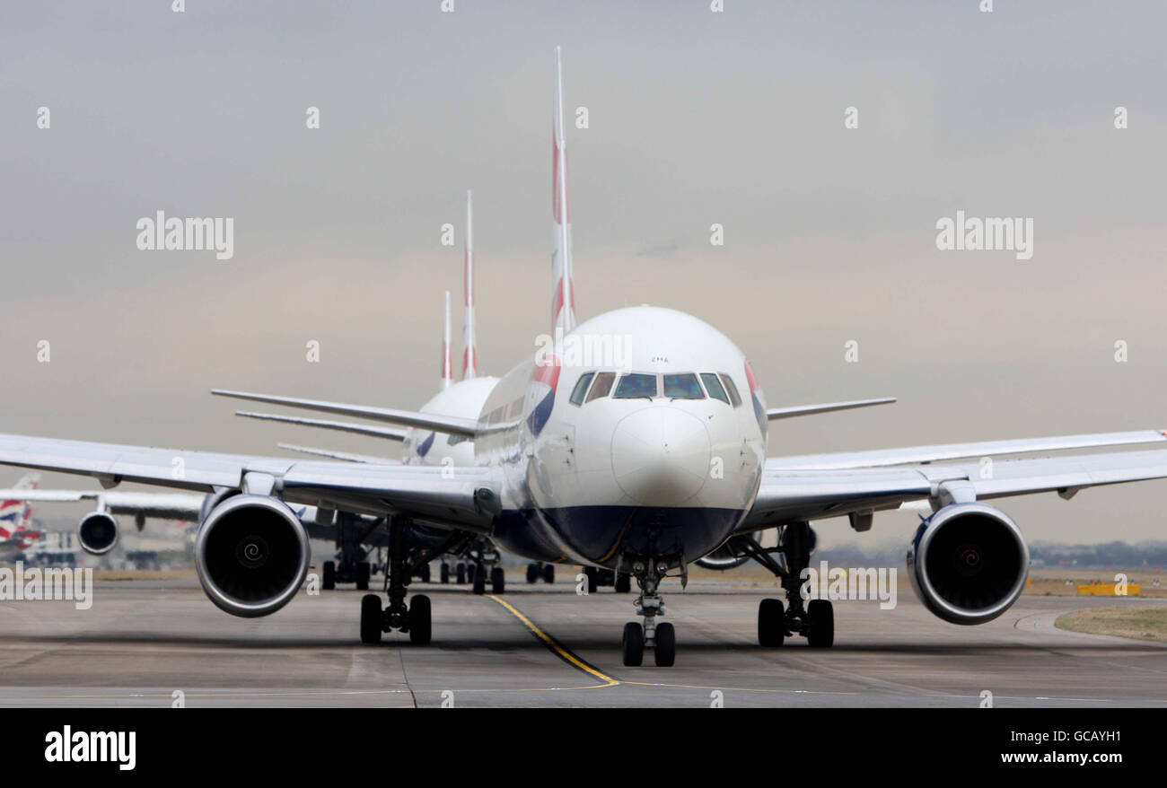 British airways planes taxi at heathrow airport in middlesex hires