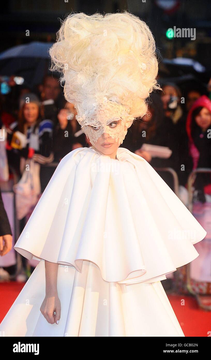Lady Gaga arriving for the BRIT Awards 2010, at Earls Court, London Stock  Photo - Alamy