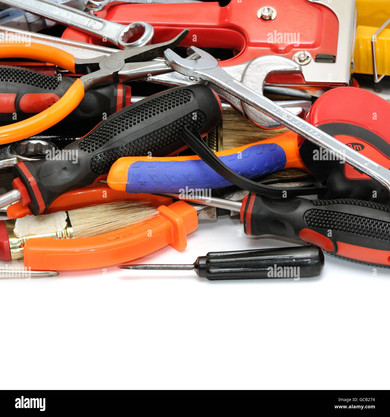 set tools isolated on white background Stock Photo - Alamy