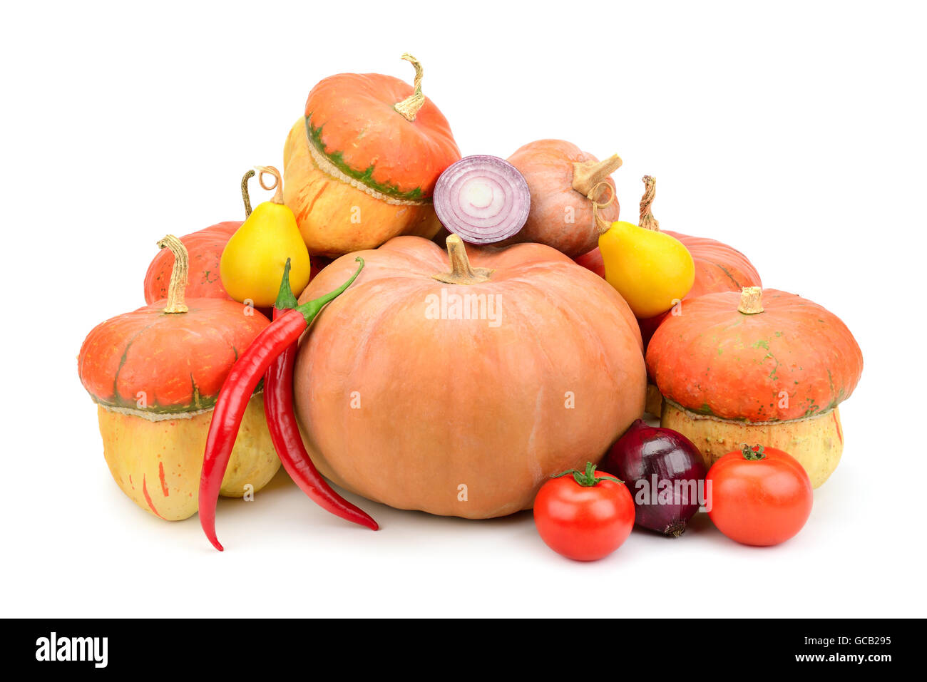collection pumpkin isolated on white background Stock Photo