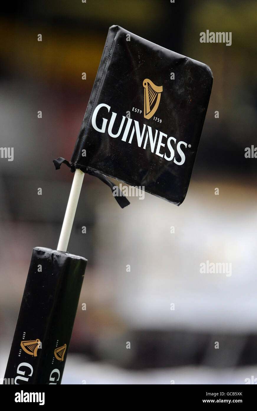 Rugby Union - Guinness Premiership - Saracens v Bath - Vicarage Road. Guinness signage during the Guinness Premiership round 16 match between Saracens and Bath Stock Photo