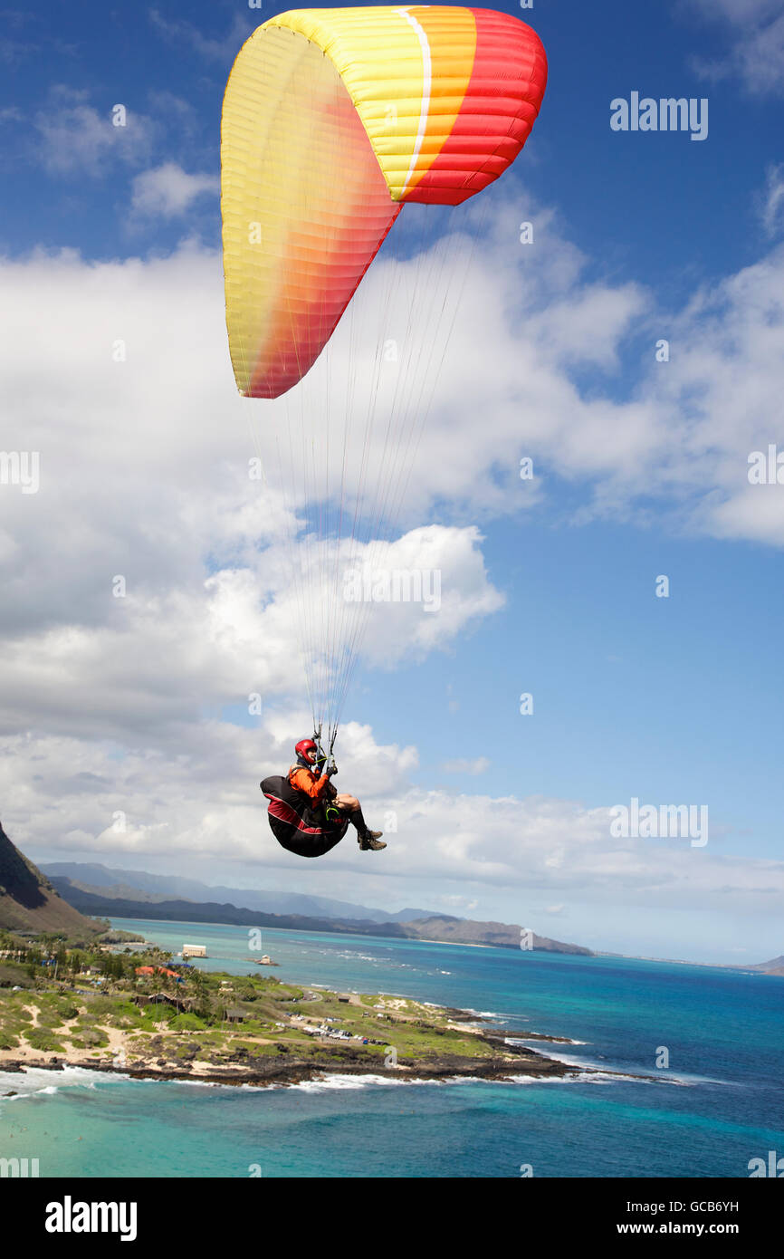 Paraglider at Makapu'u Point; Oahu, Hawaii, United States of America Stock Photo Alamy