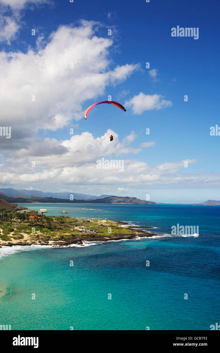 Paraglider at Makapuu Point; Oahu, Hawaii, United States of America