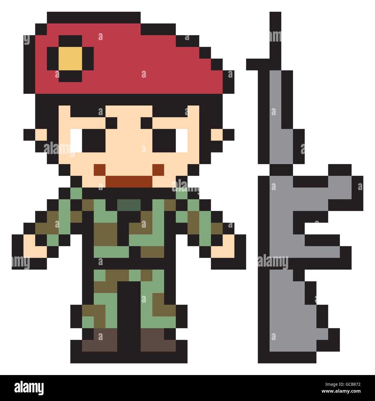 illustration design pixel art soldier Stock Photo