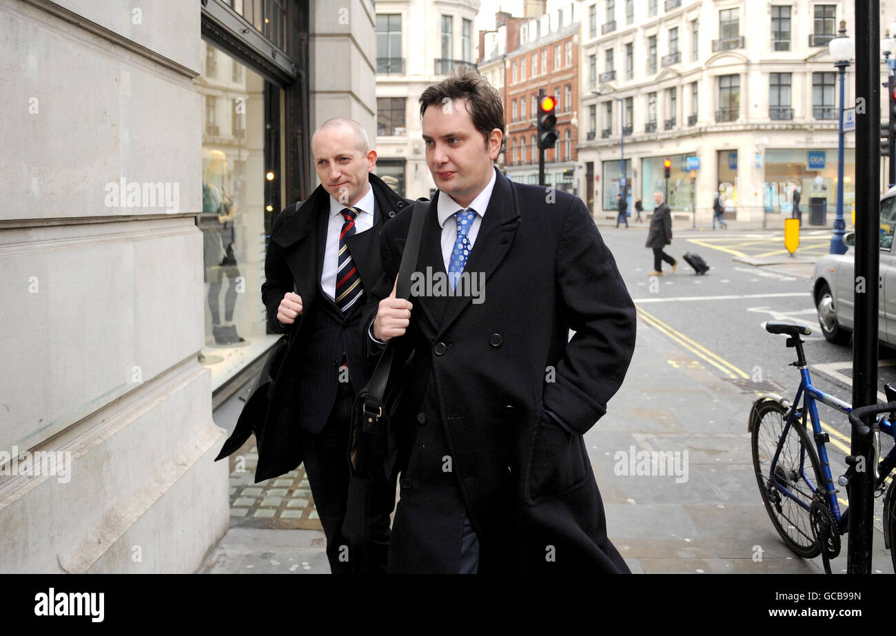 Dr Adam Osborne (right) arrives for a General Medical Council hearing at Liberty House in London. Stock Photo