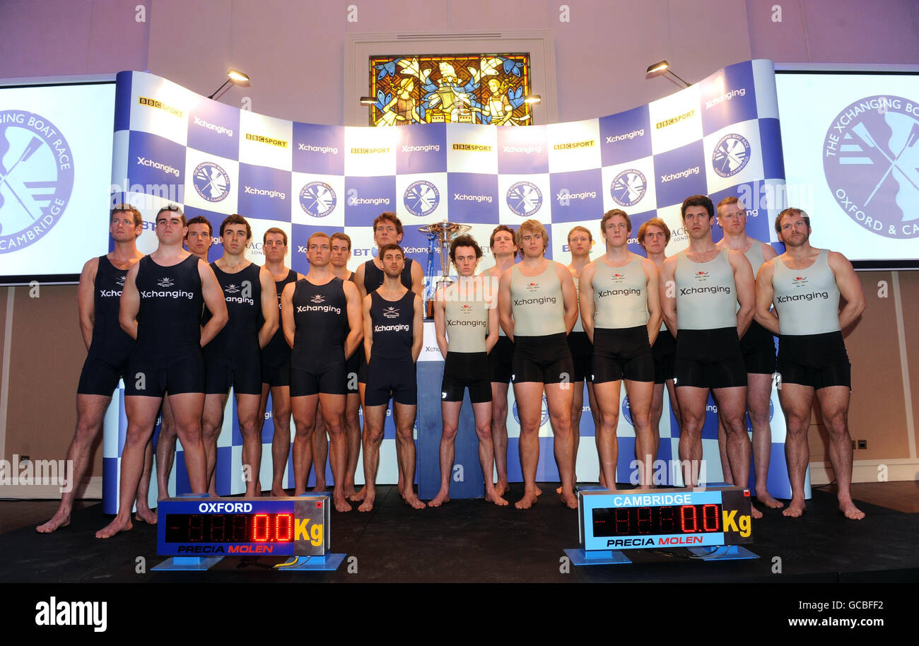Rowing Xchanging 2010 Boat Race Crew Announcement and Weigh In Embankment Square Stock