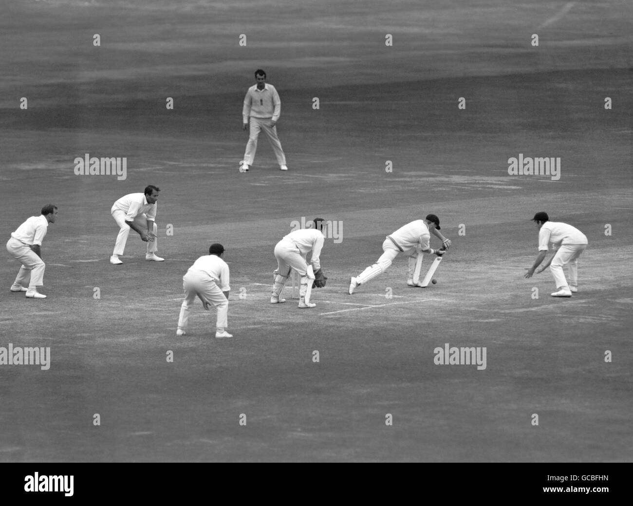 New Zealand's Glenn Turner in batting action on his way to reaching 43 not out in the second innings. Stock Photo