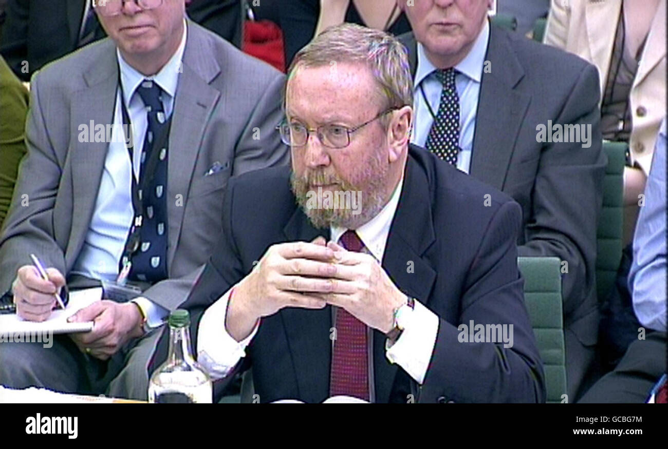 Professor John Beddington, Government Chief Scientific Adviser, appears before the Science and Technology Committee in Portcullis House, London. Stock Photo