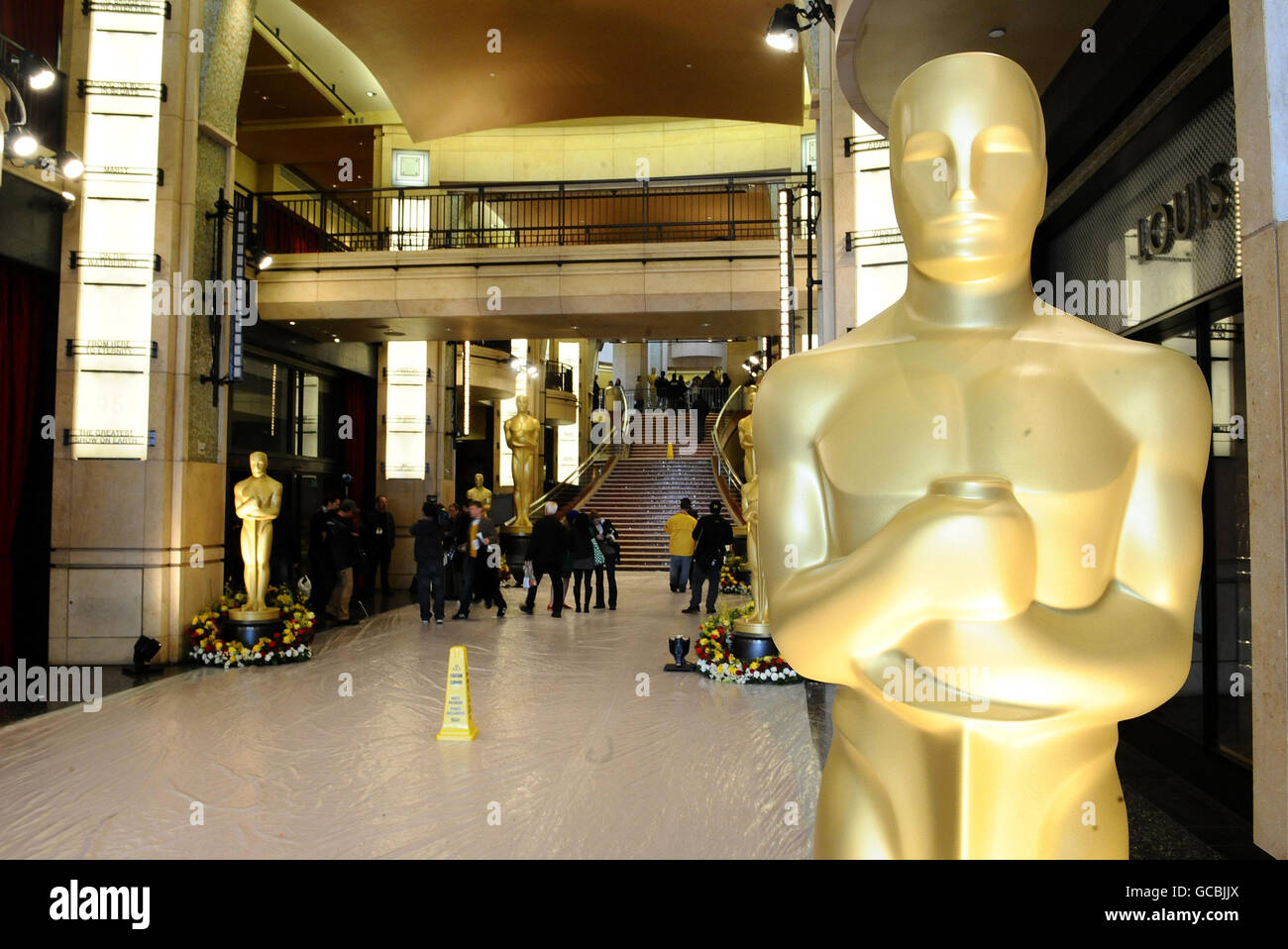 Oscars Preparations - Los Angeles. Preparations inside the Kodak Theatre before the Oscars ceremony in Los Angeles. Stock Photo