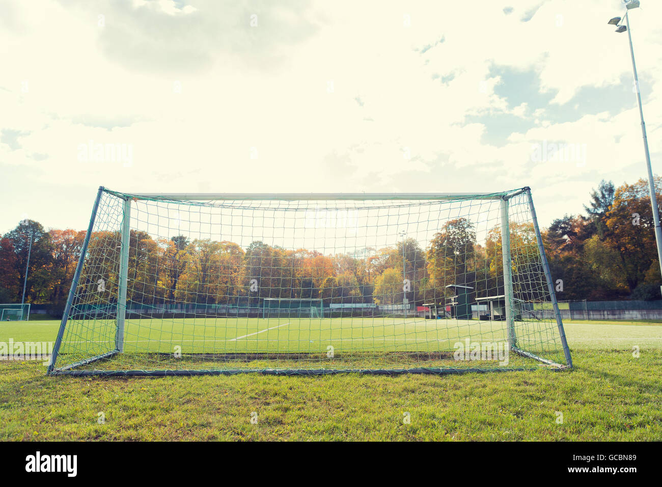 football goal on field Stock Photo Alamy