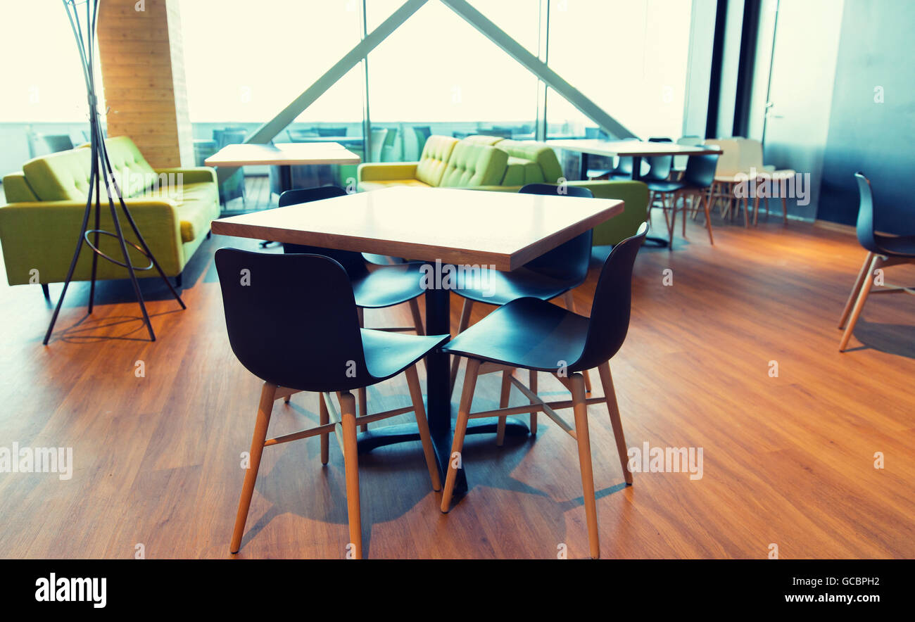 restaurant interior with table and chairs Stock Photo