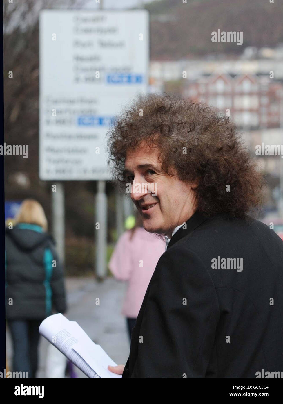 Brian May during a break in the Judicial review on badger culling being held in Swansea. Stock Photo