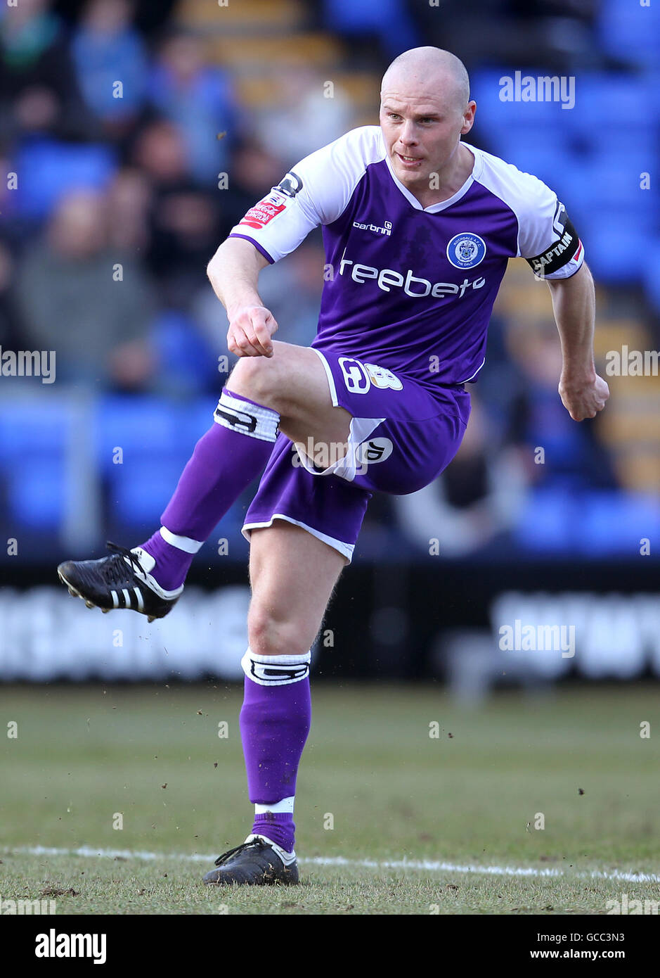 Soccer - Coca-Cola Football League Two - Shrewsbury Town v Rochdale - Prostar Stadium. Jason Taylor, Rochdale Stock Photo