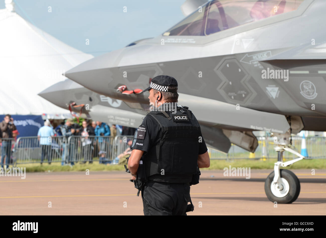 RAF Fairford. The opening day of the three day airshow saw the official