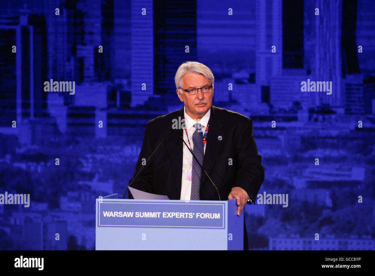 Warsaw, Poland. 8th July, 2016. A statements of Polish Minister of Foreign Affairs, Witold BLaszczykowski in Nationan Stadium in Warsaw Poland during the NATO summit on th 8th of July 2016. Credit:  Dominika Zarzycka/Alamy Live News Stock Photo