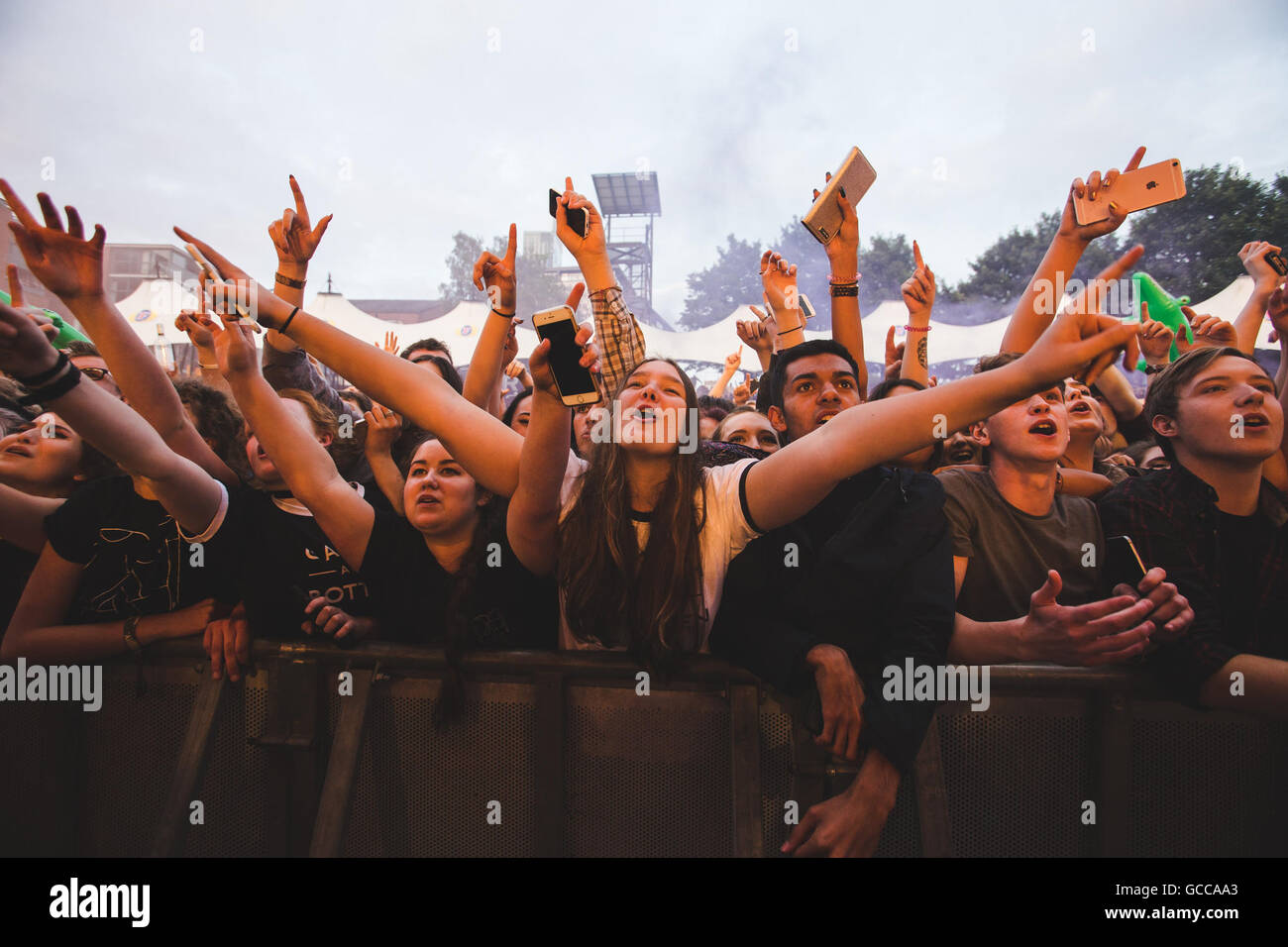 Manchester, UK. July 8, 2016 Van McCann, Johnny Bond, Benji Blakeway, Billy Bibby, Jon Barr