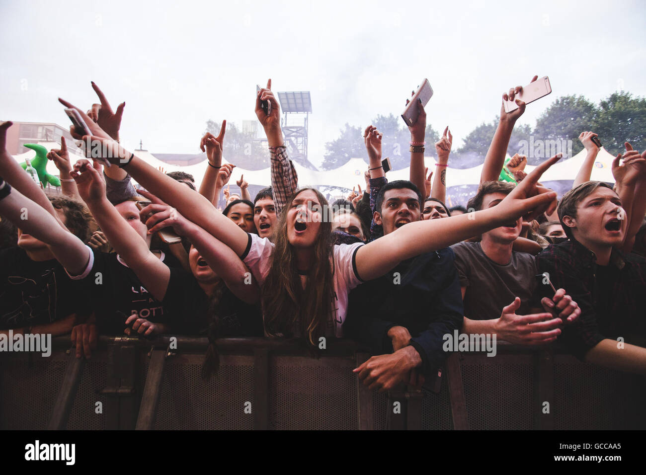 Manchester, UK. July 8, 2016 Van McCann, Johnny Bond, Benji Blakeway
