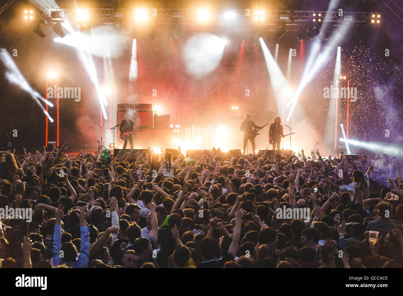 Manchester, UK. July 8, 2016 Van McCann, Johnny Bond, Benji Blakeway, Billy Bibby, Jon Barr
