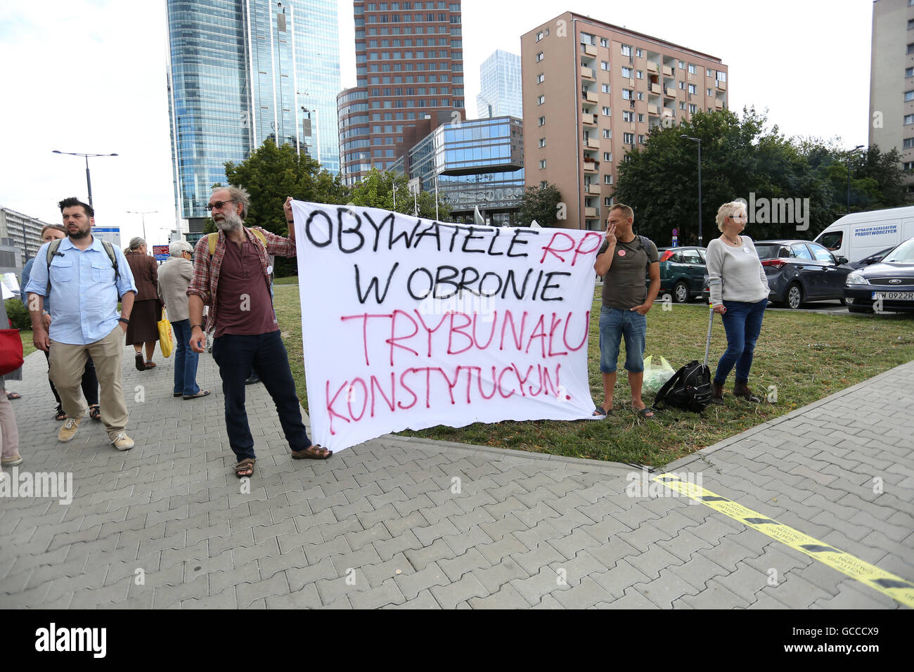 Warsaw, Poland. 9th July, 2016. KOD protest in Warsaw Credit:  Madeleine Ratz/Alamy Live News Stock Photo