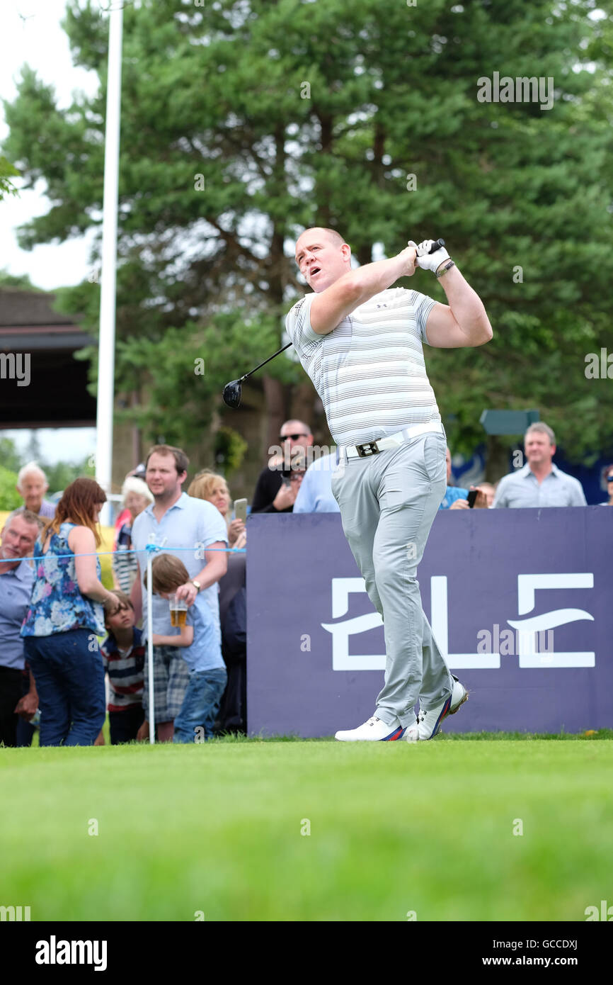 Celtic Manor, Newport, Wales - Saturday 9th July 2016 - The Celebrity Cup golf competition former international rugby player Mike Tindall is Team England captain at this event. Stock Photo